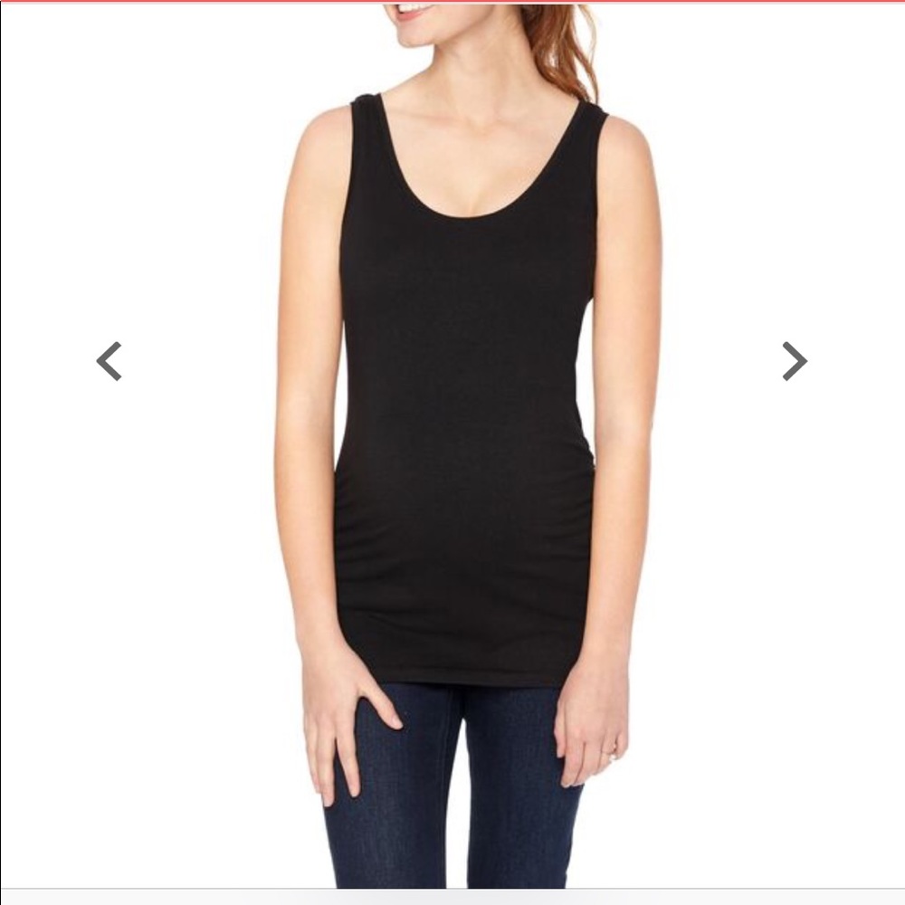 Side Ruched Scoop Neck Maternity Tank Top NWT